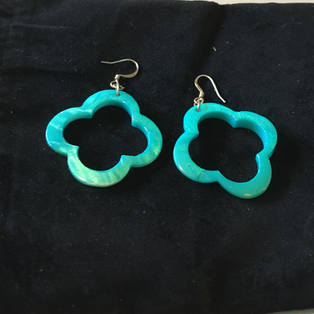 Turquoise Quatrefoil Earrings